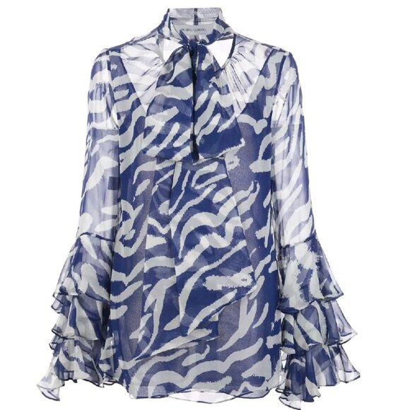 Prabal Gurung Ruffled-Cuffs Silk Blouse - Picture 4 of 13
